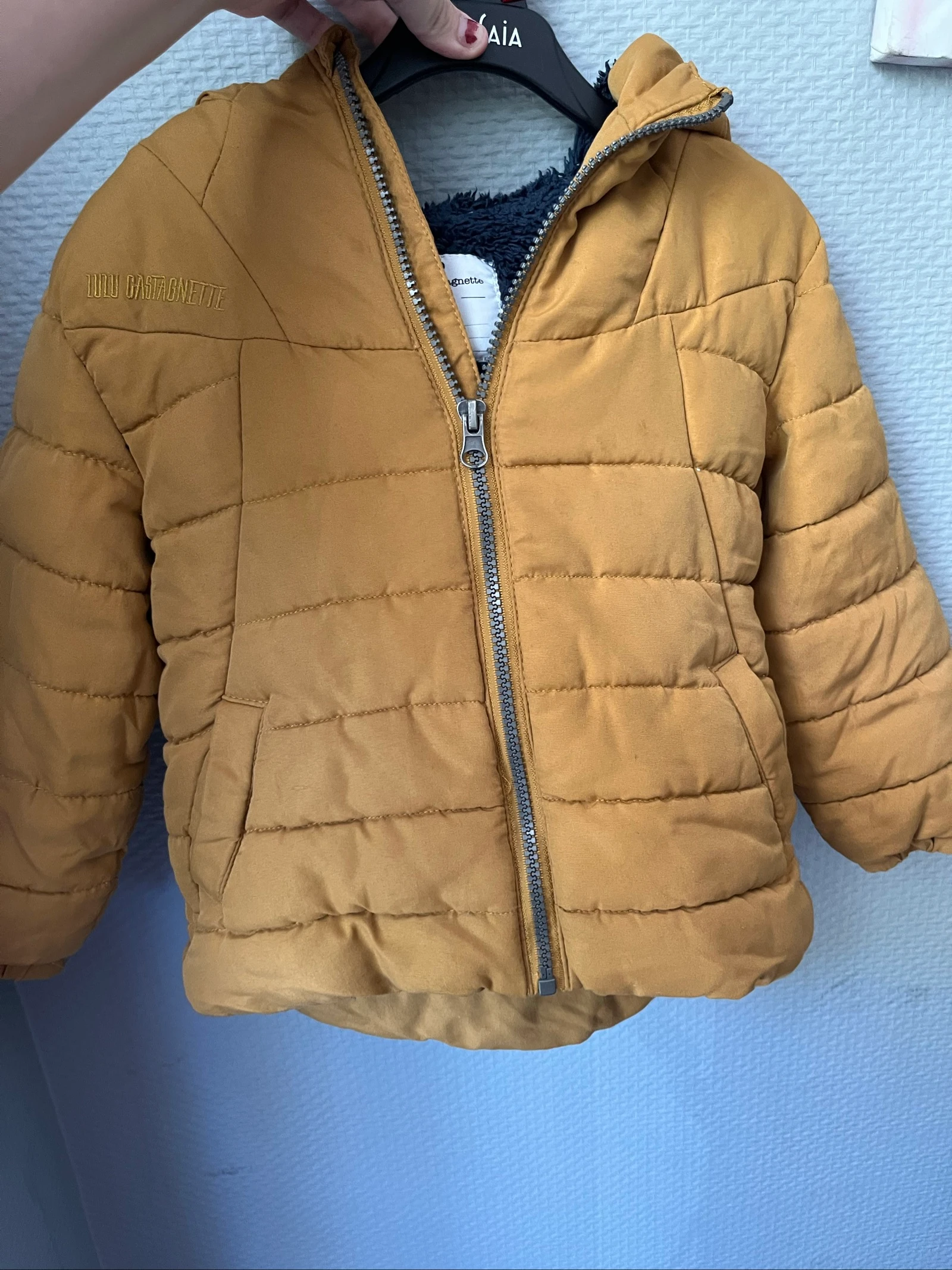 Doudoune chaude jaune moutarde LuluCastagnette 3 ans - doublée sherpa